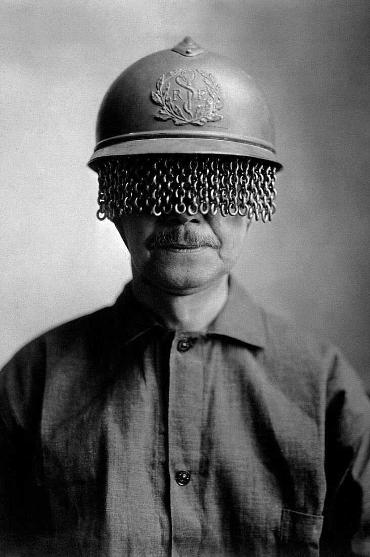 First World War helmet eye screen