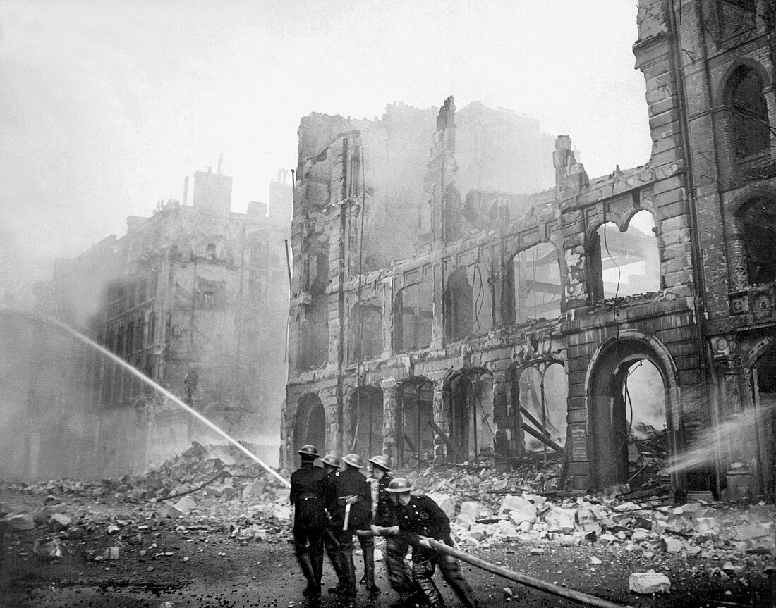 WWII air raid damage,London,1941