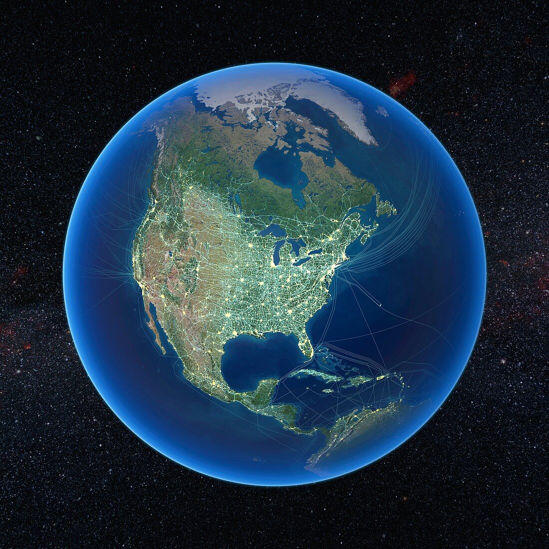 Human presence over North America