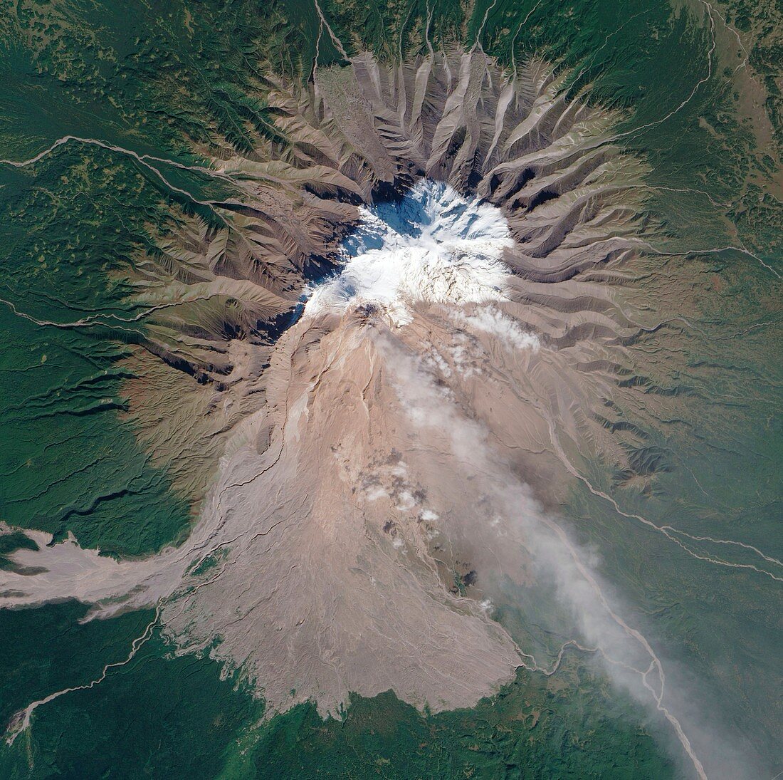 Shiveluch Volcano,satellite image