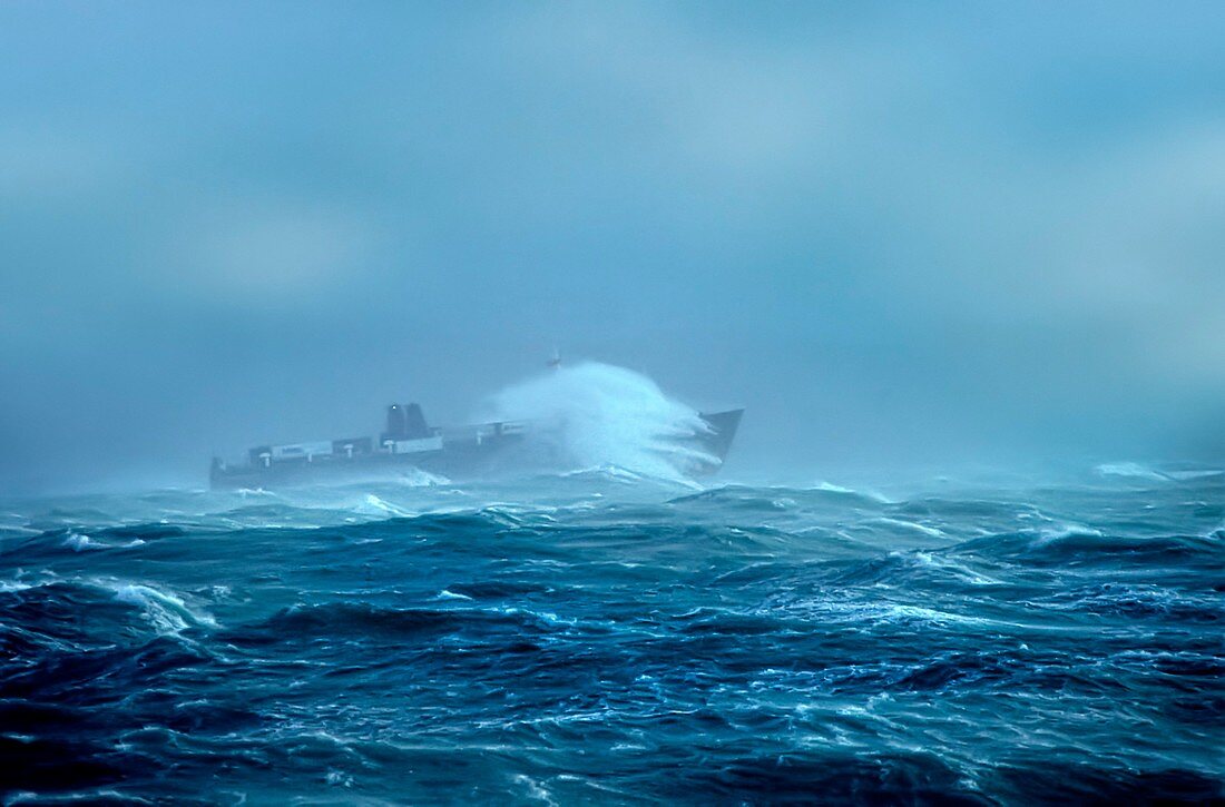 Ship in a storm