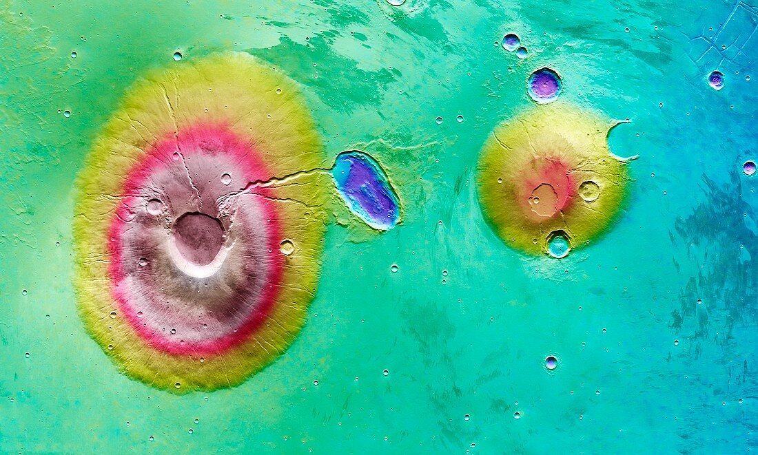 Martian volcanoes,Mars Express image