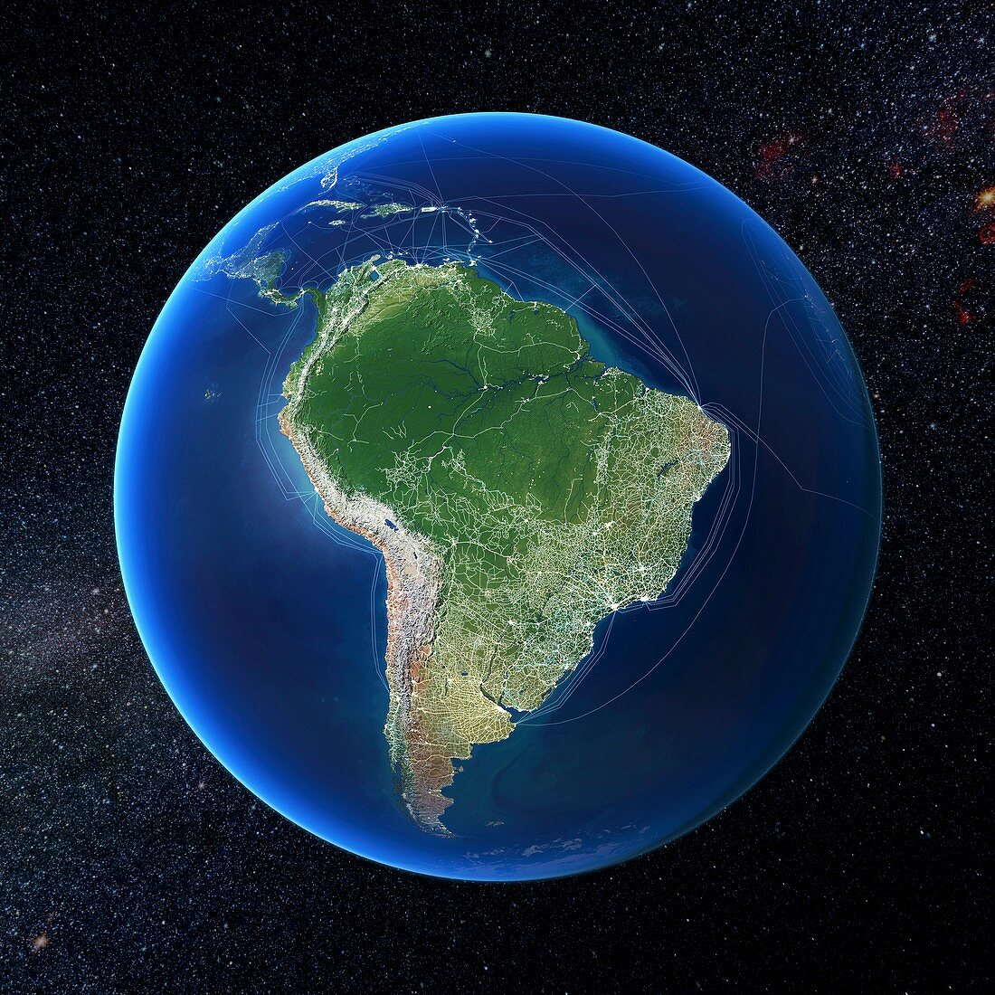 Human presence over South America