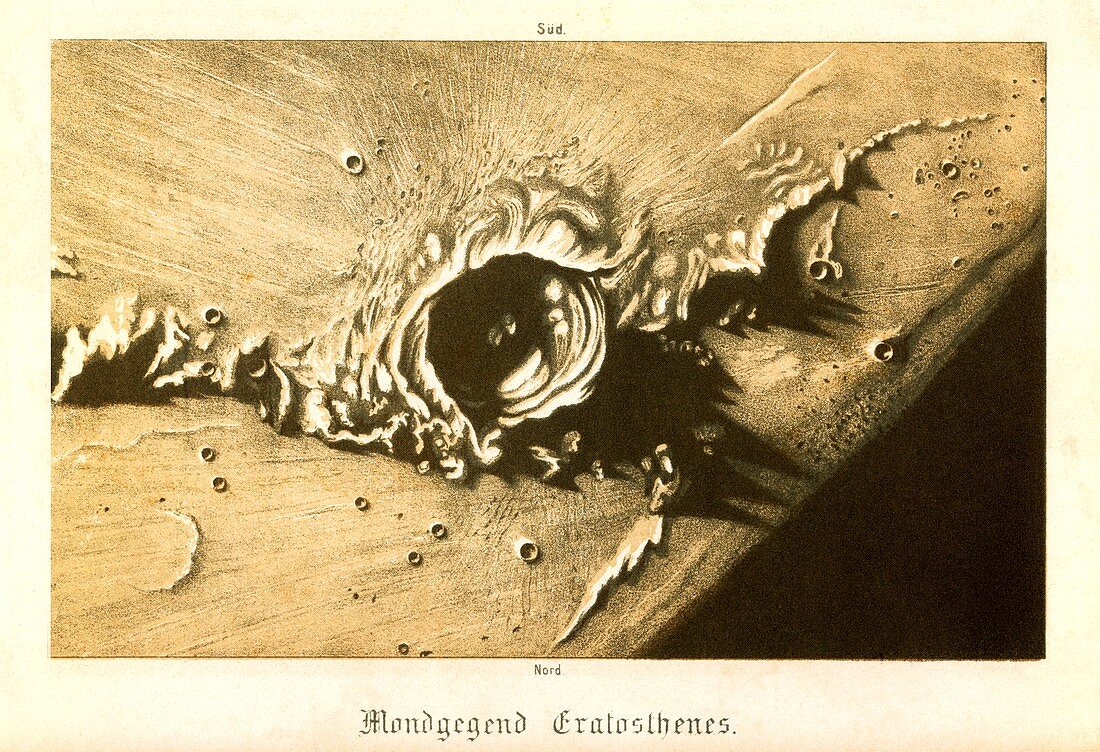 Eratosthenes lunar crater,illustration