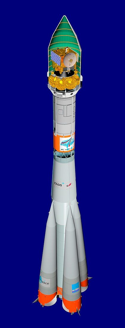 Venus Express in Soyuz rocket,artwork