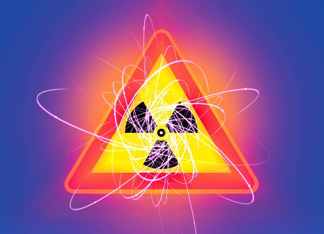 Radiation warning sign,artwork