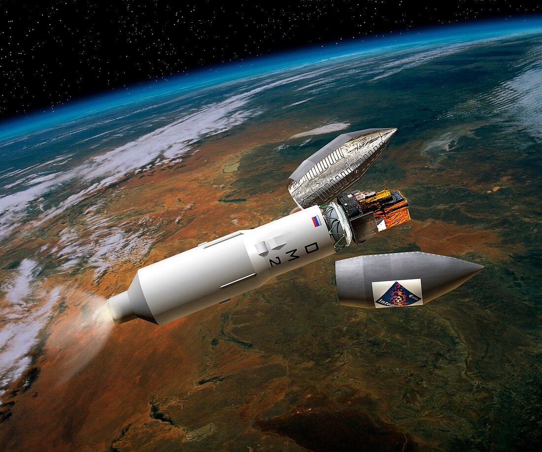 INTEGRAL satellite launch,artwork