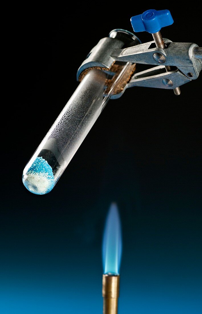 Heating copper sulphate