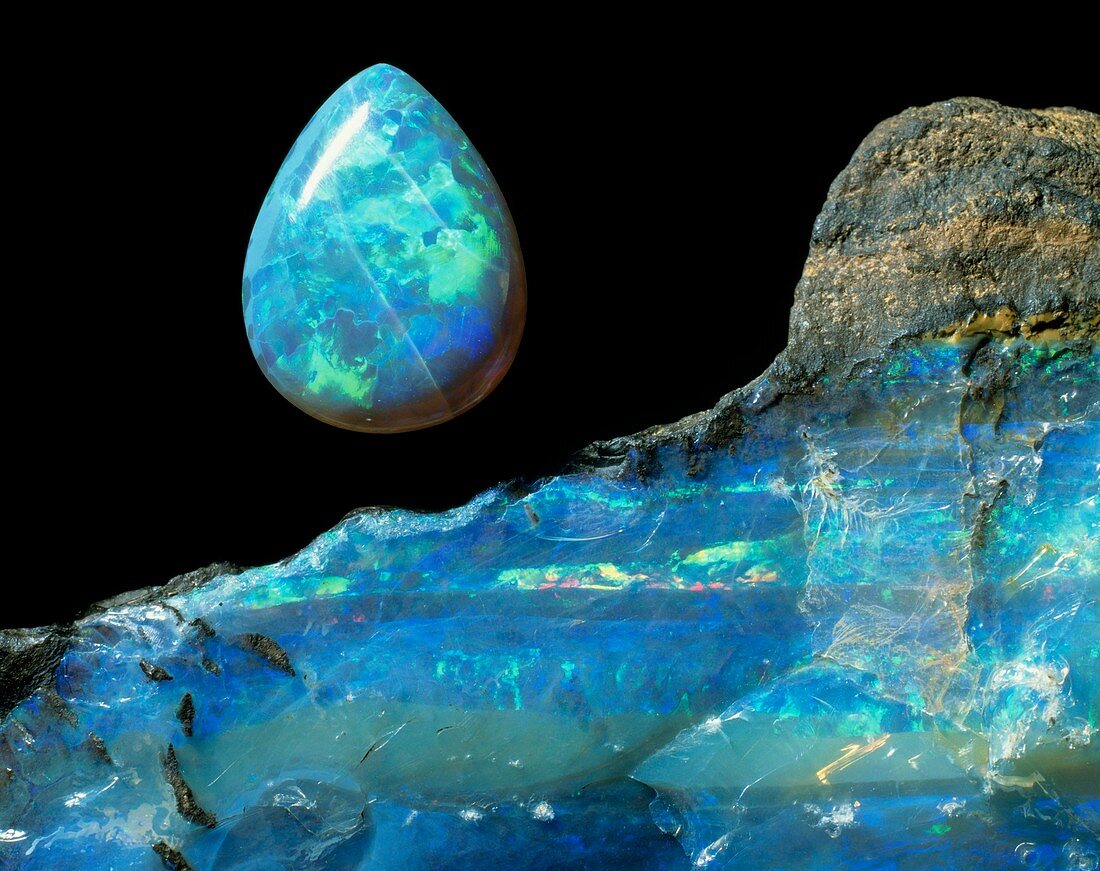 Opal gem and rock
