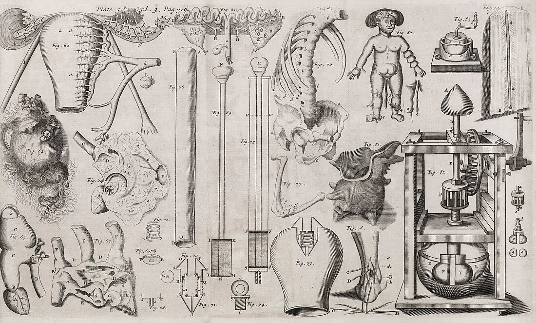 Science illustrations,17th century