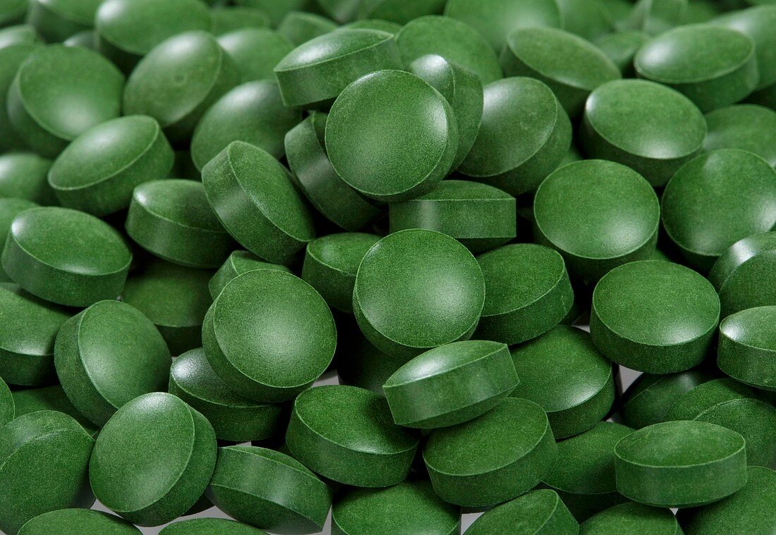 Microalgae food supplement tablets