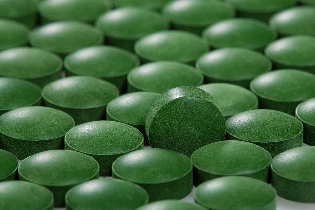 Microalgae food supplement tablets