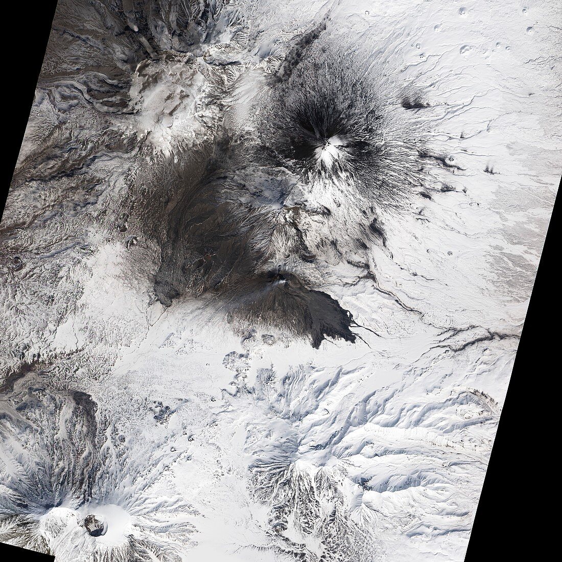 Bezymianny volcano,satellite image