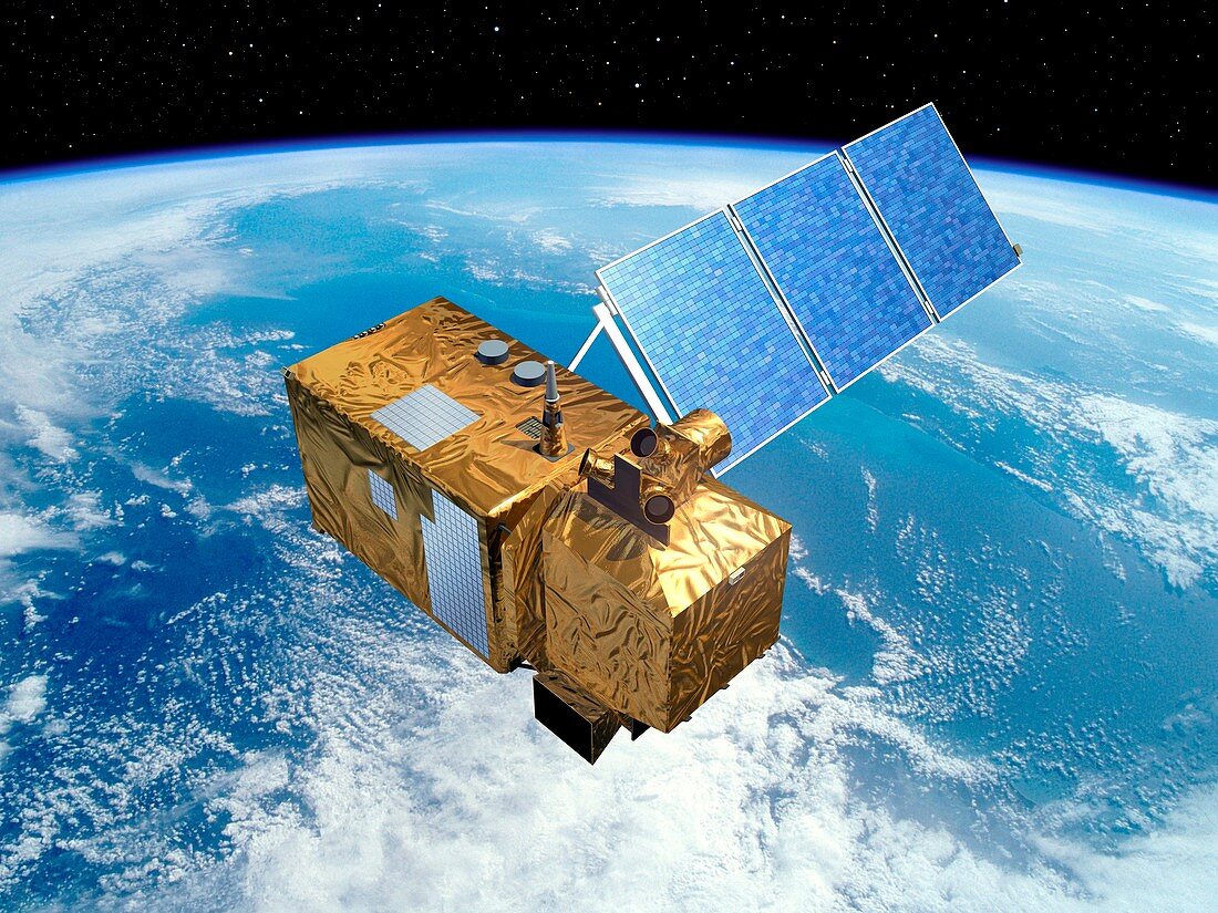 Sentinel 2 satellite in orbit,artwork