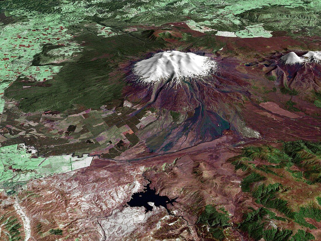 Mount Ruapehu,satellite image