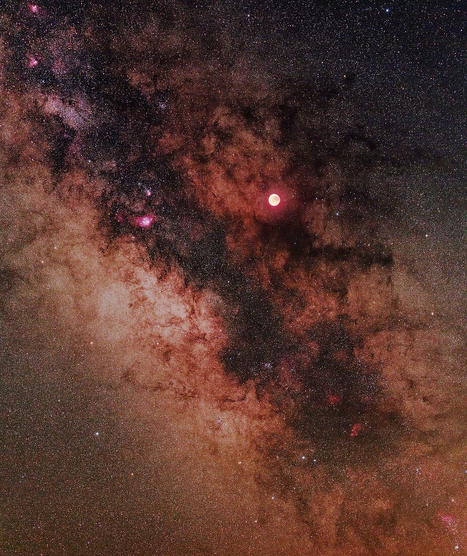Lunar eclipse and Milky Way