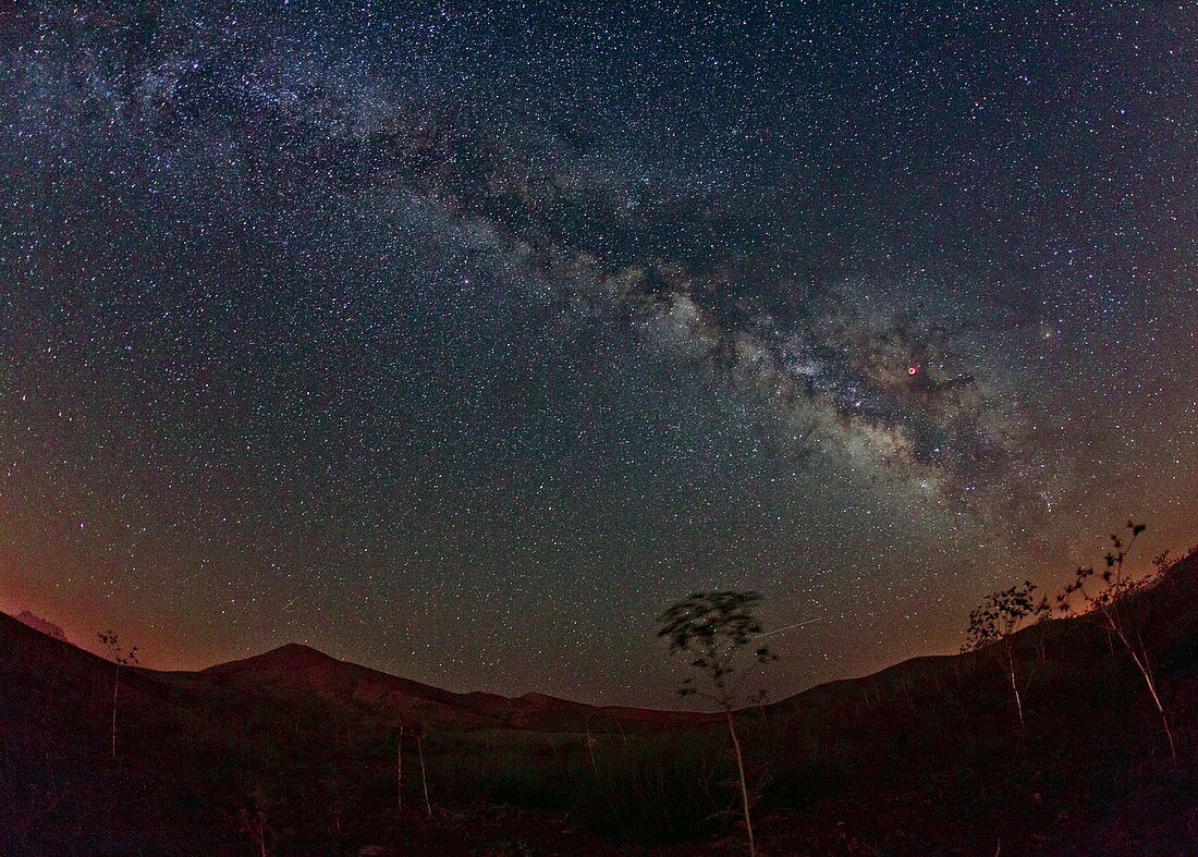 Lunar eclipse and Milky Way