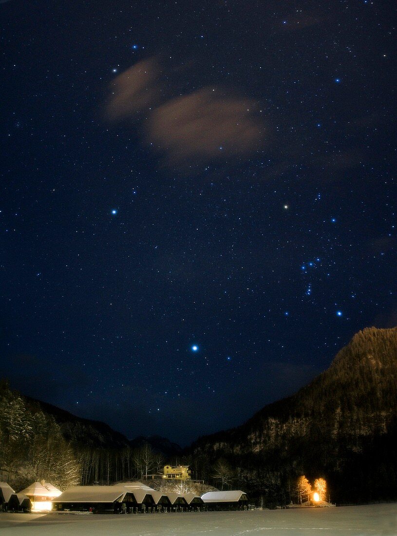 Night sky over the Alps