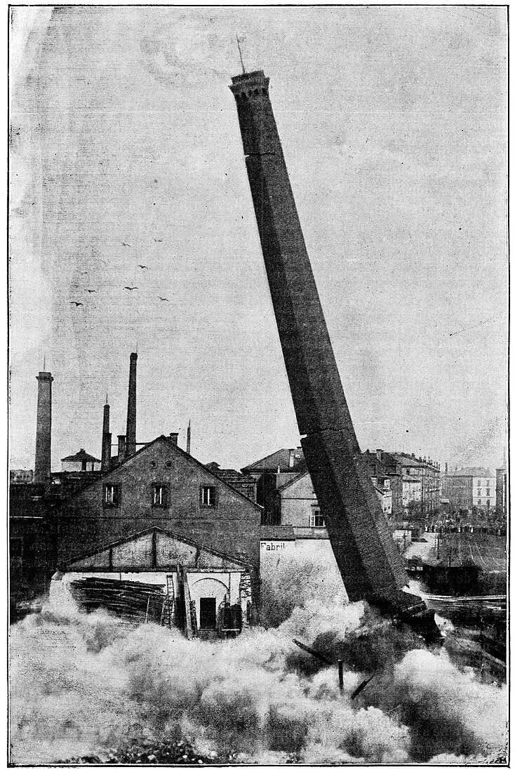 Smokestack demolition,19th century