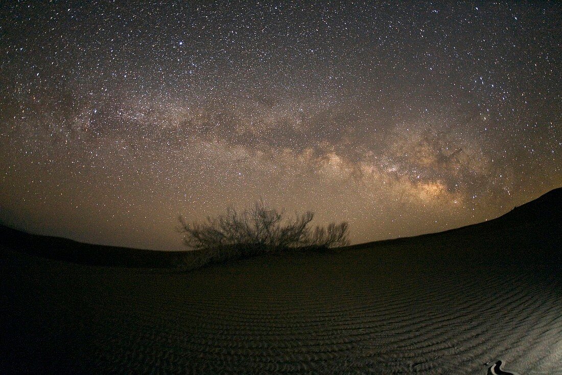 Milky Way over a desert