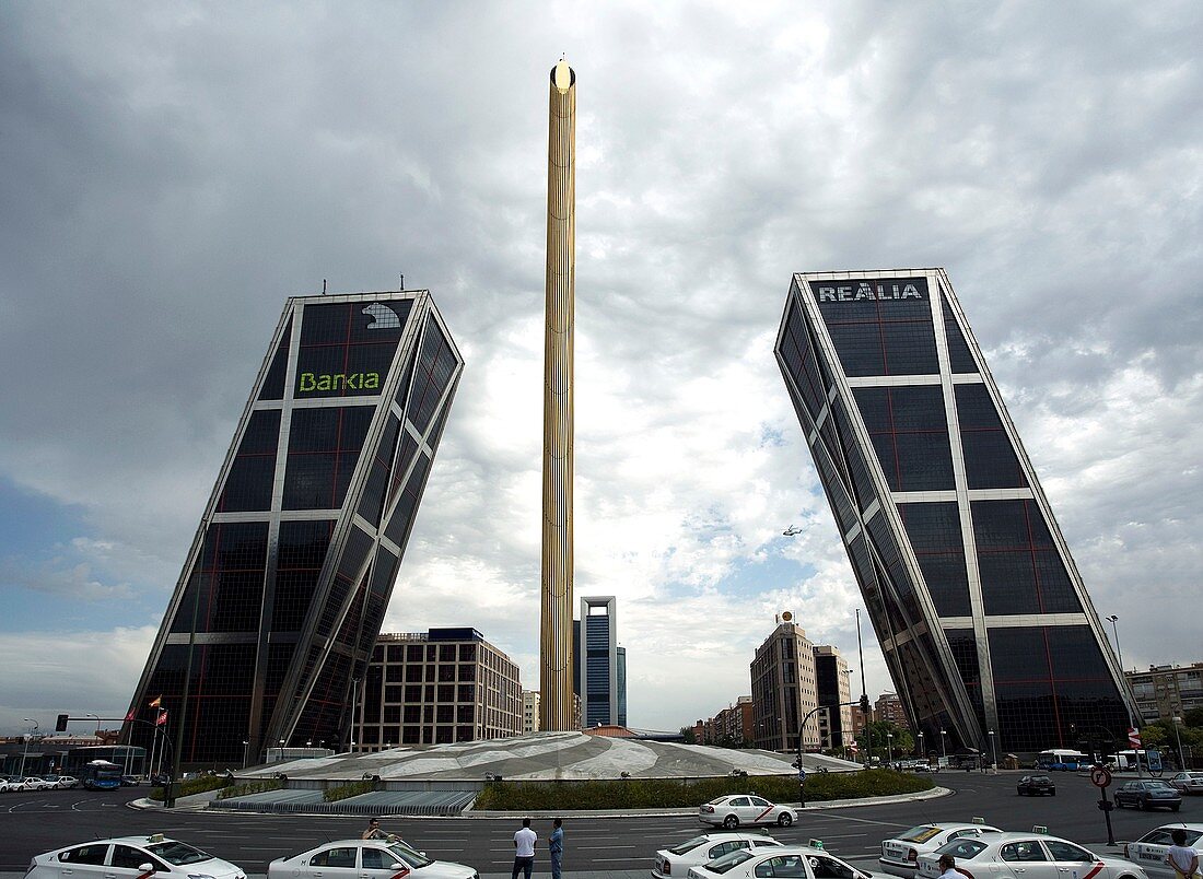 Gate of Europe and obelisk,Madrid