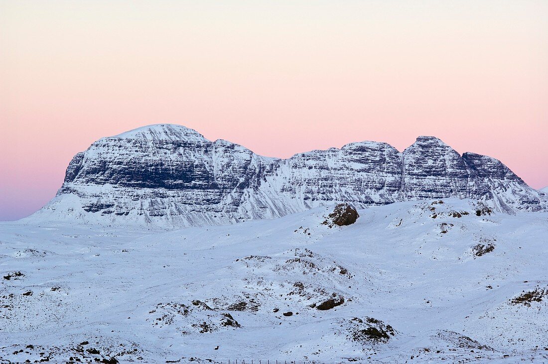 Mount Suilven in winter