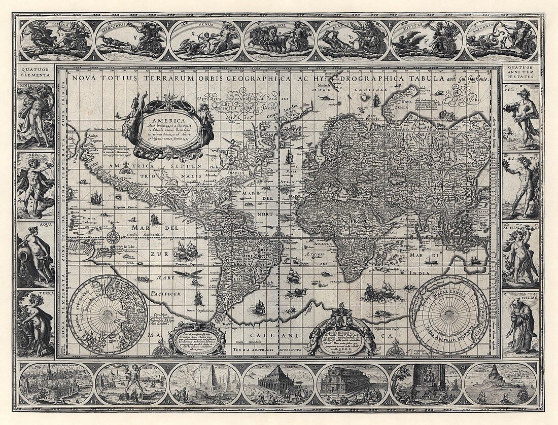 Blaeu's world map,1606
