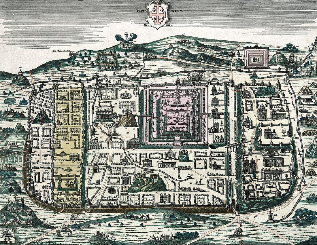 Map of Jerusalem,18th century