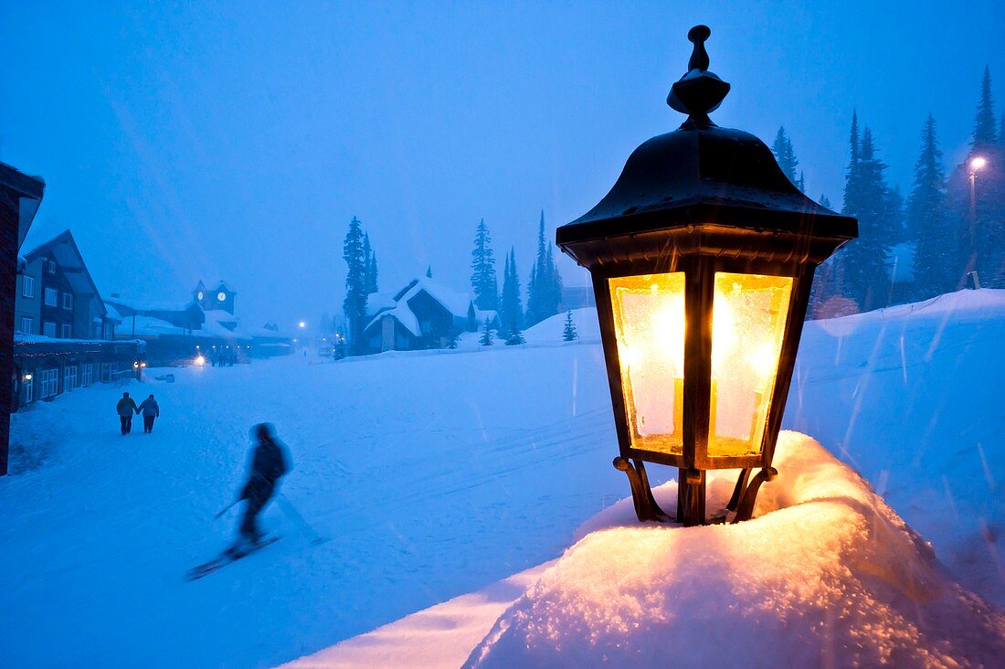 Streetlight in a ski resort