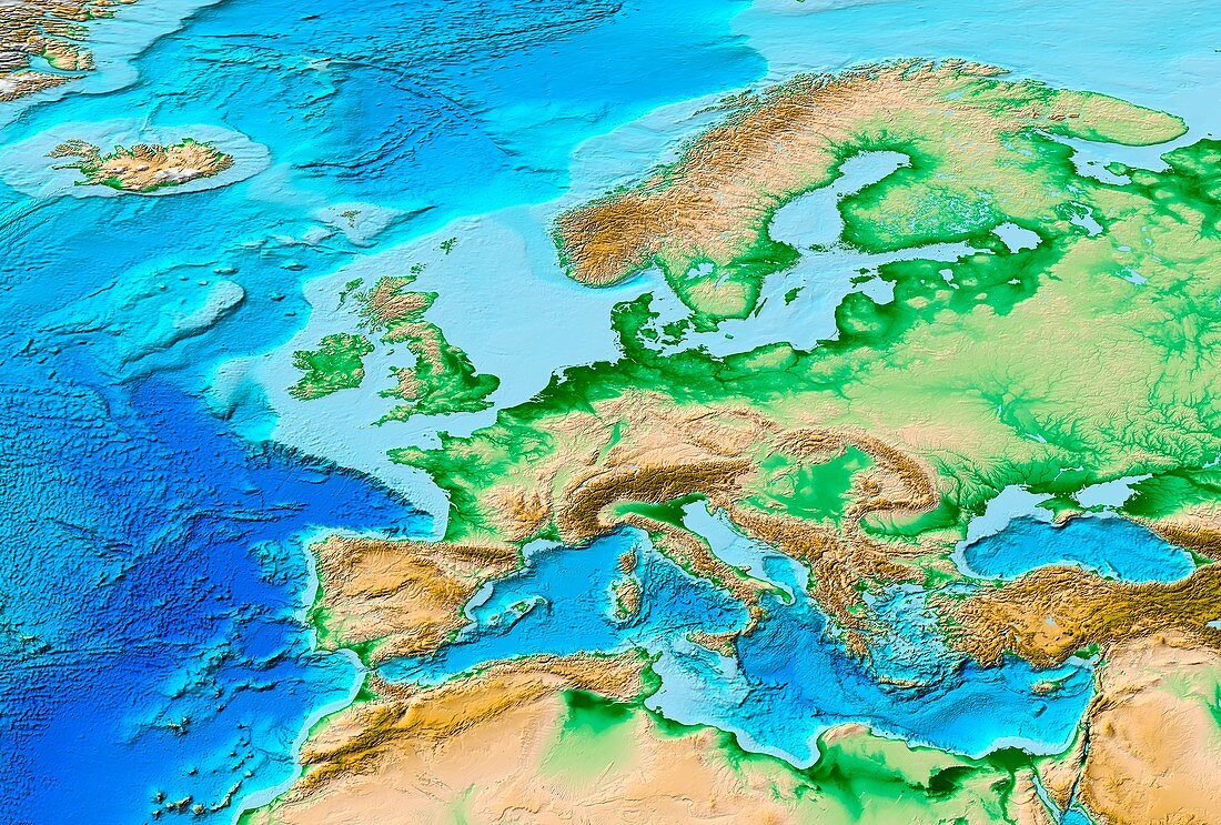 European topography,ETOPO1 model