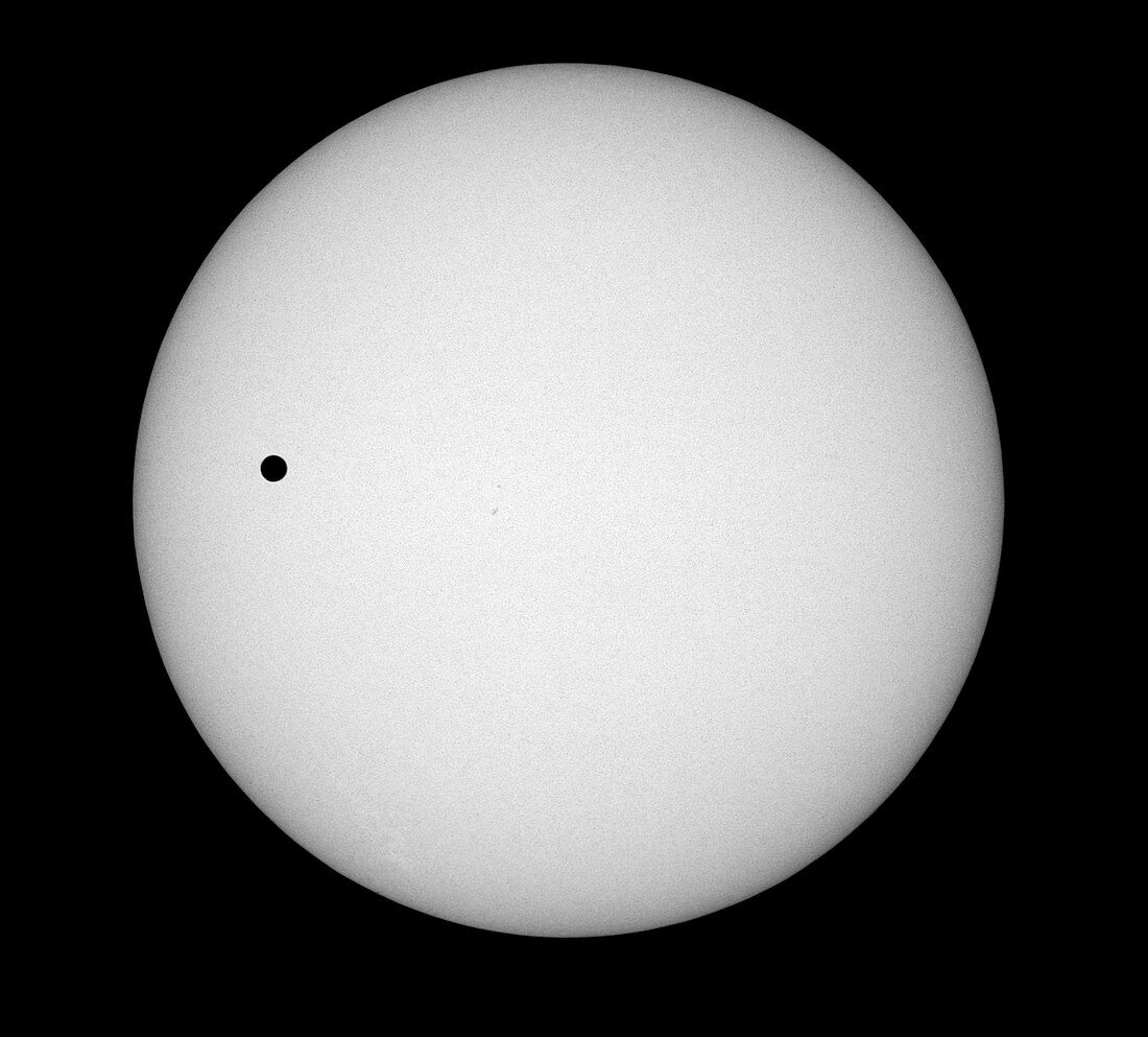 Venus transiting the Sun,telescope image