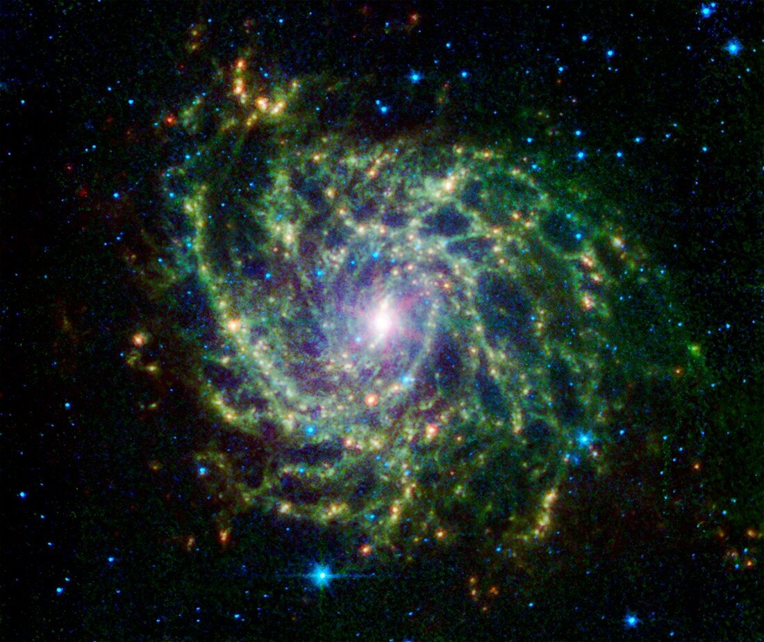 IC 342 spiral galaxy,infrared image