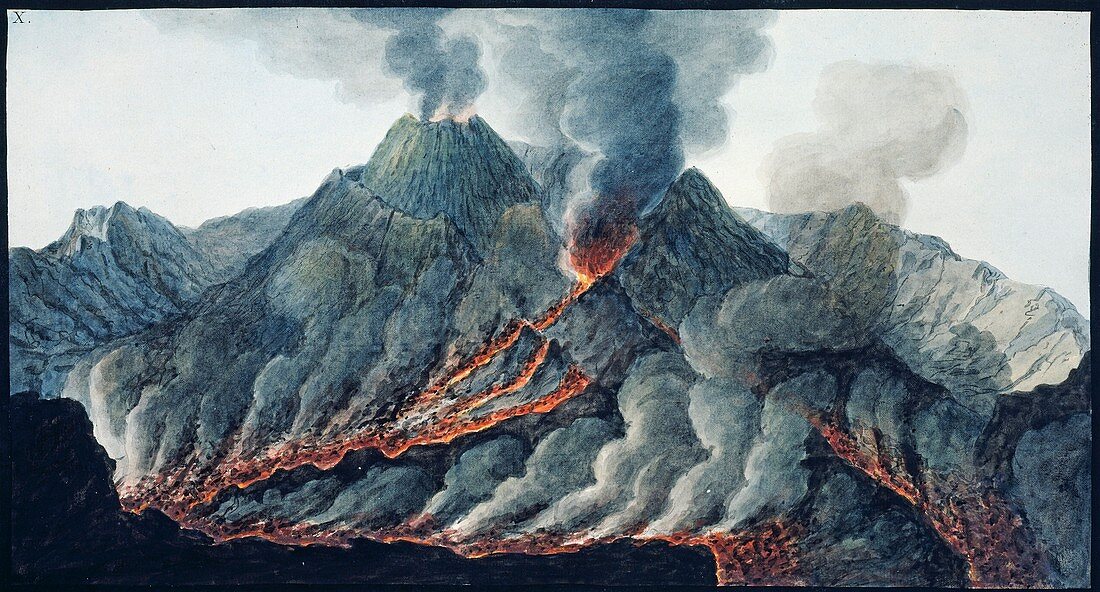 Vesuvius erupting,artwork