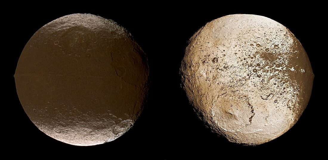 Saturnian moon Iapetus,Cassini images
