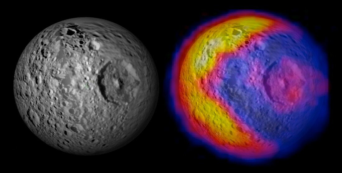 Mimas temperatures,Cassini images