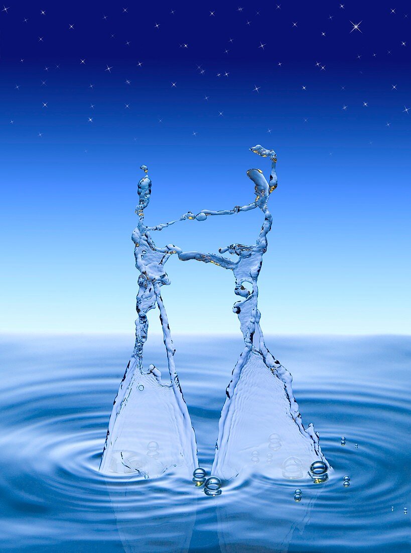 Water dancers,conceptual image