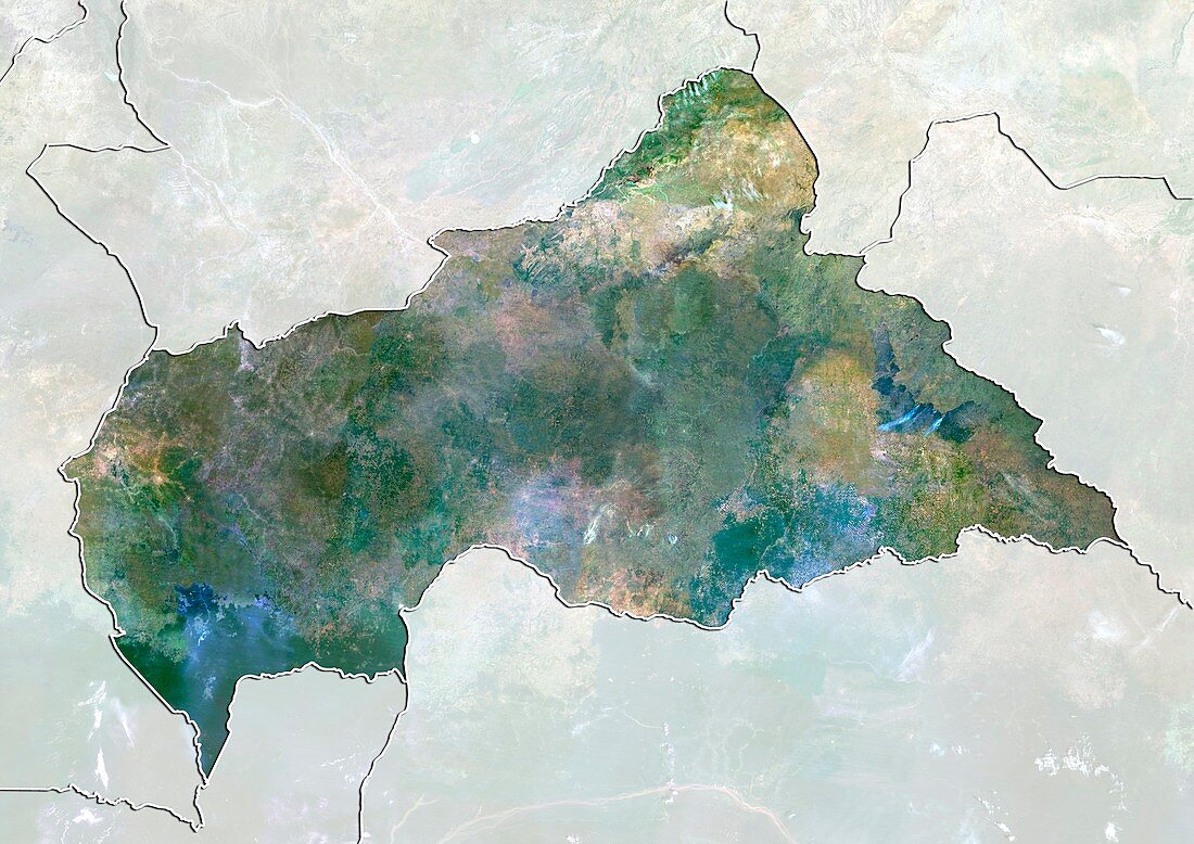 Central African Republic,satellite image