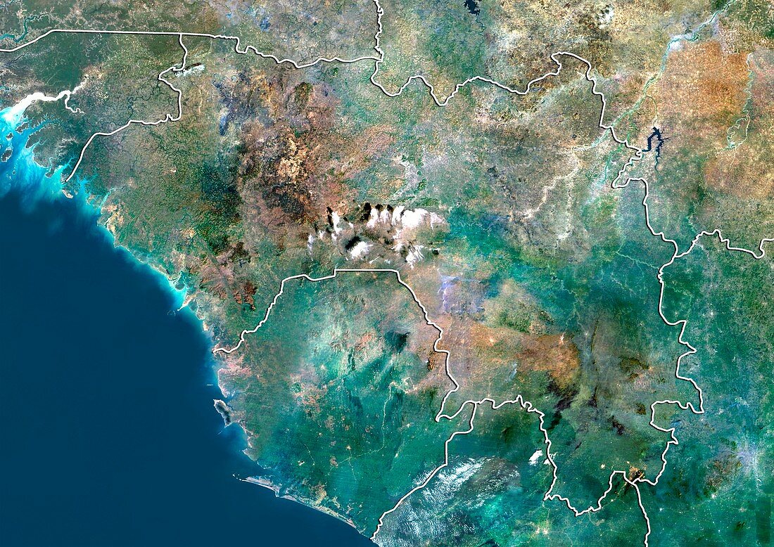 Guinea,satellite image