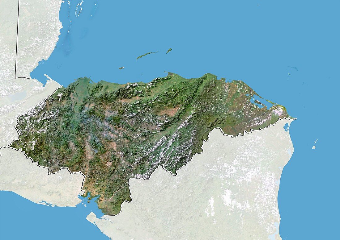 Honduras,satellite image