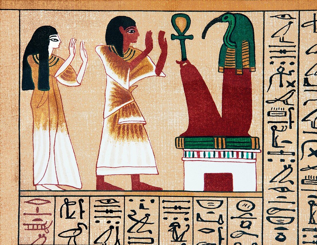 Ani and his wife adoring Thoth