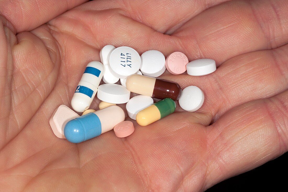 Handful of prescription pills