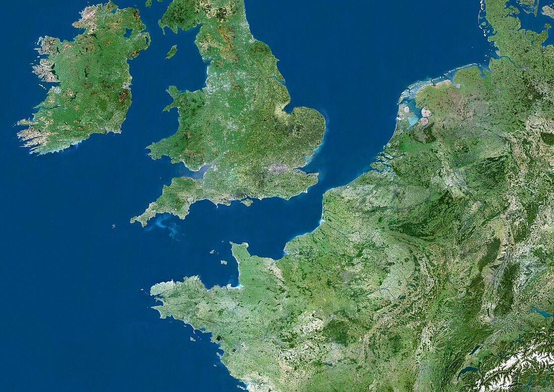 North-western Europe,satellite image