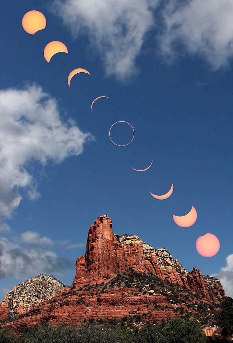 Annular solar eclipse,Red Rocks,USA