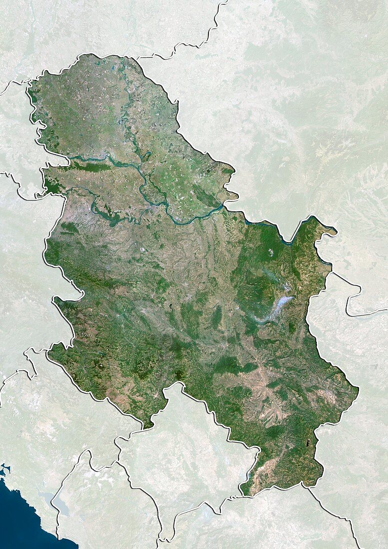 Serbia,satellite image