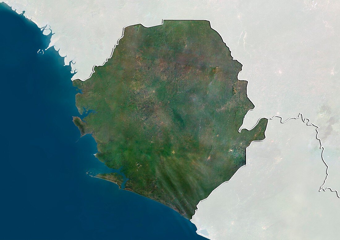 Sierra Leone,satellite image