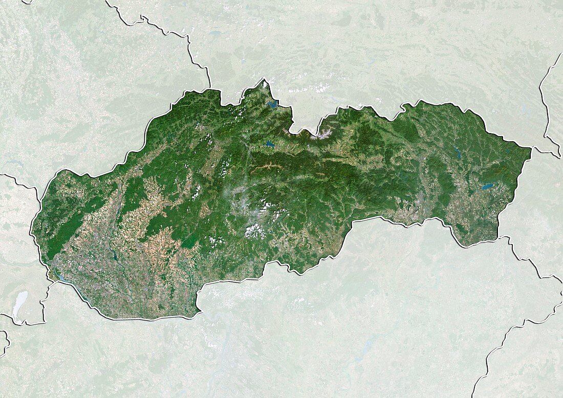 Slovakia,satellite image
