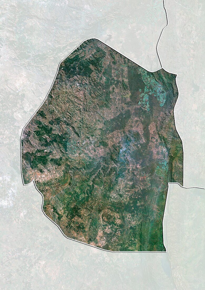 Swaziland,satellite image