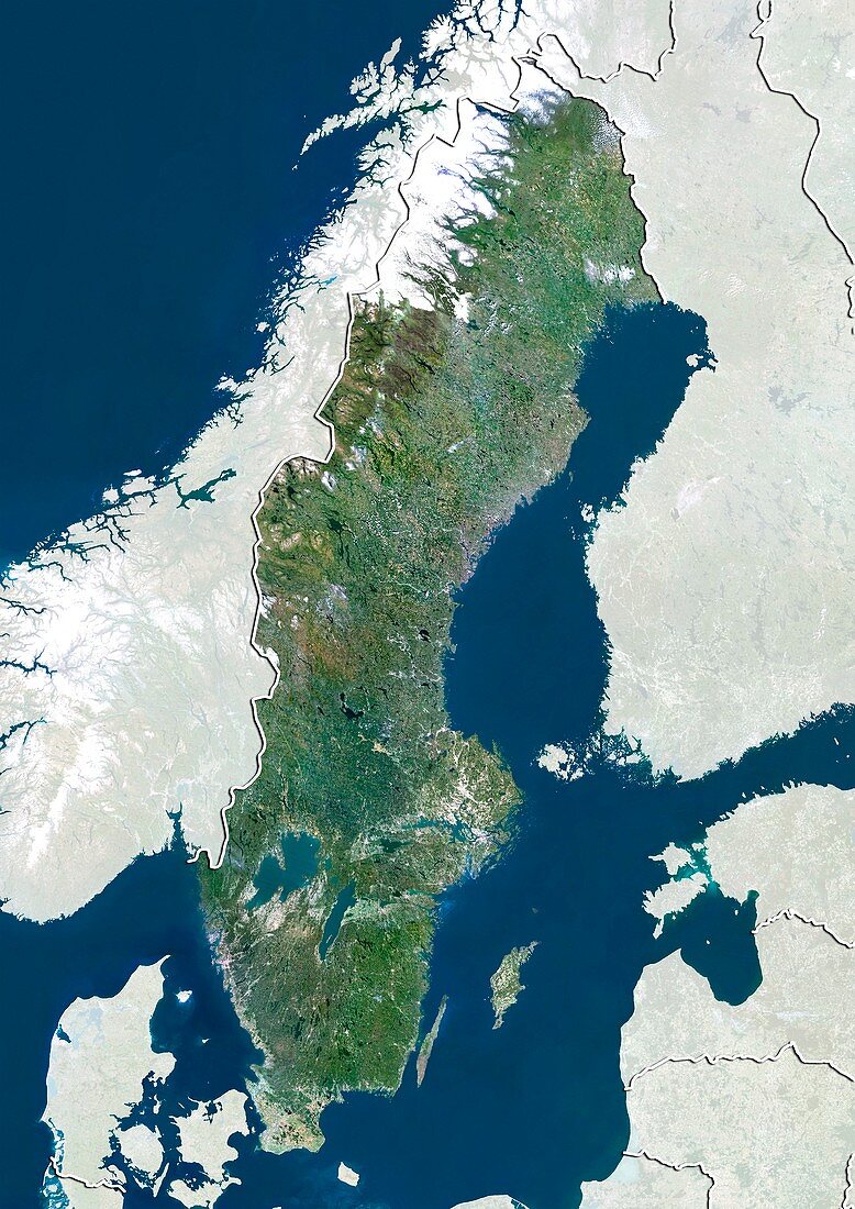 Sweden,satellite image