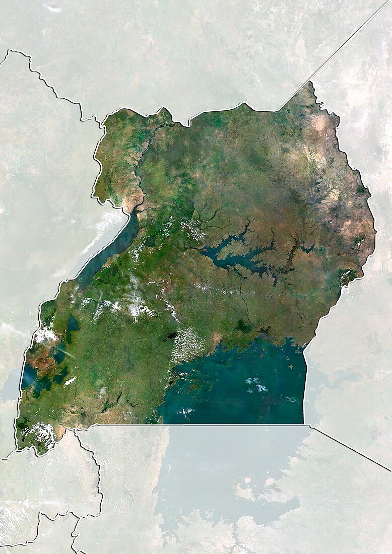 Uganda,satellite image