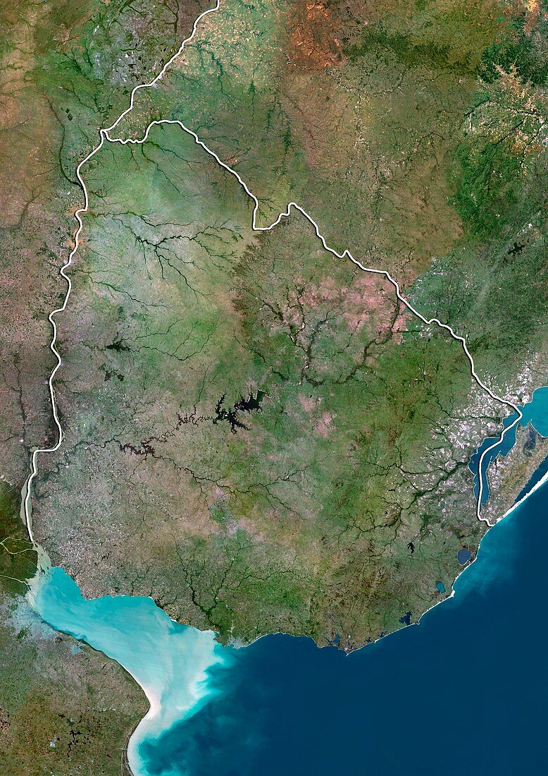 Uruguay,satellite image